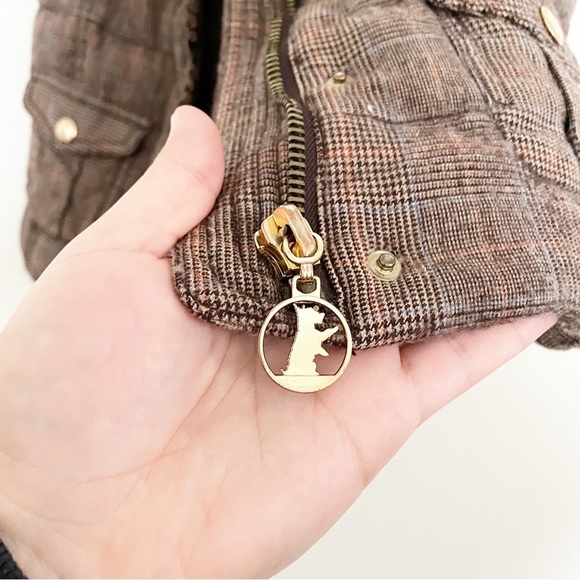 Vintage Y2K Juicy Couture Brown Plaid Quilted Puffer Vest Size P XS - Picture 9 of 12